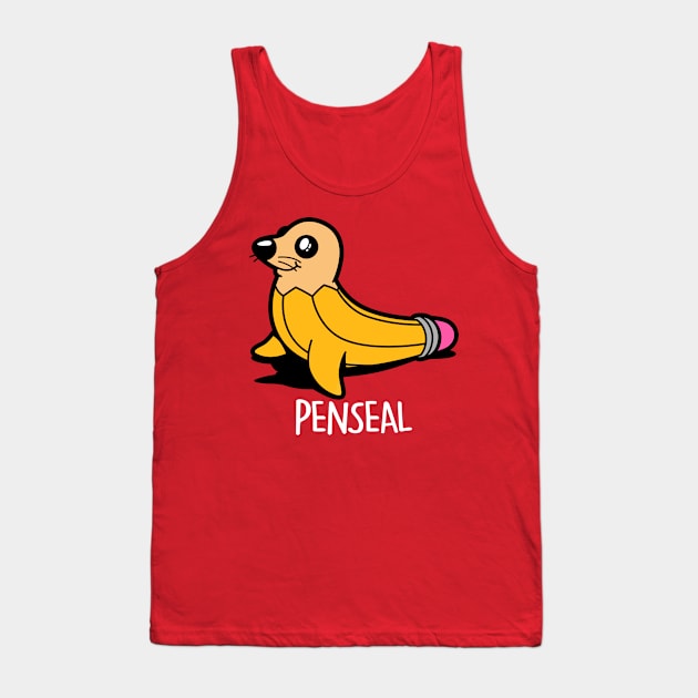 Funny Cute Sea Lion Kawaii Seal Original Cartoon Pun Gift For Kids Tank Top by BoggsNicolas